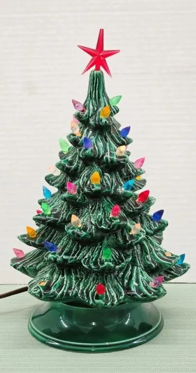 Vintage Ceramic Light Up Christmas Tree