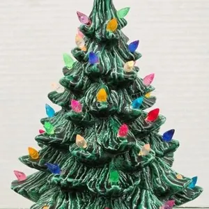 Vintage Ceramic Light Up Christmas Tree