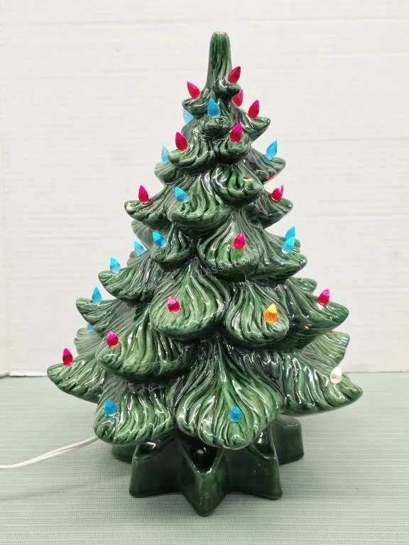 Vintage Ceramic Light Up Christmas Tree