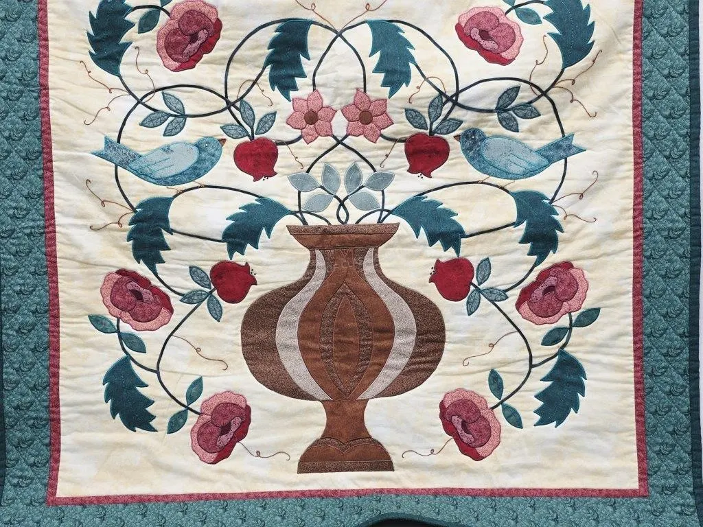 "Flowering Urn" Quilted Wall Hanging
