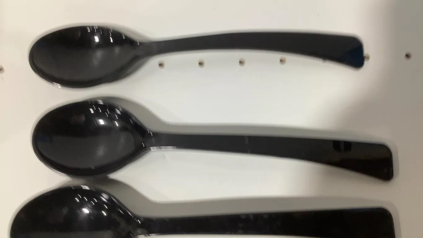 Black Plastic Soup Spoons 3pk
