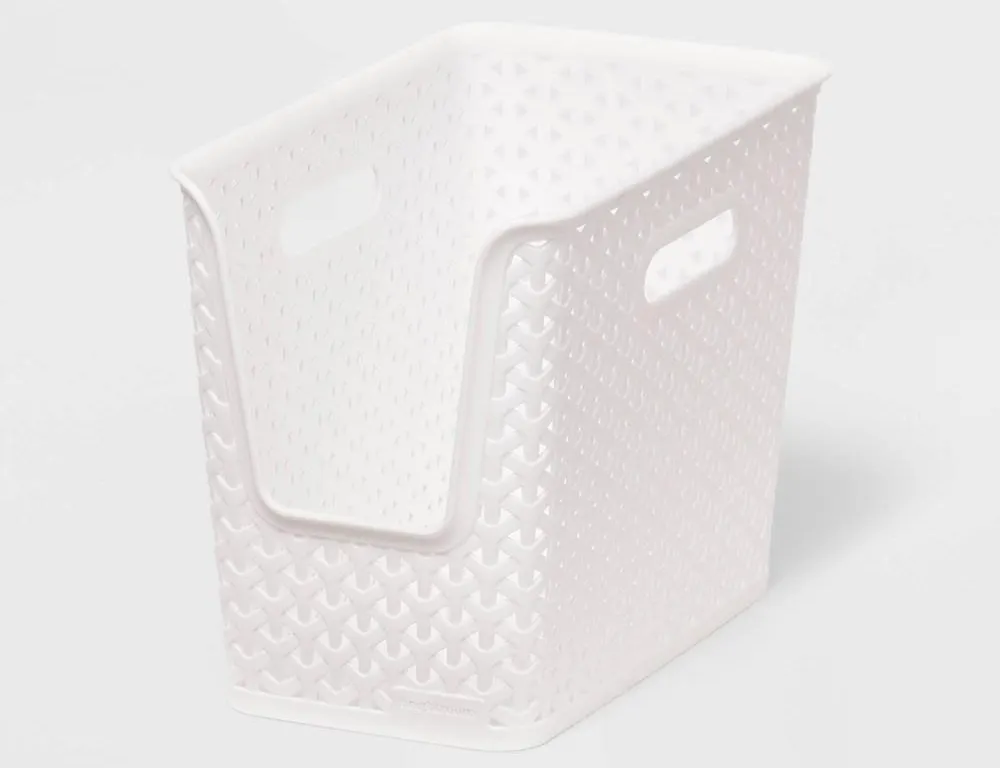 Brightroom Y-Weave Narrow Storage Basket White