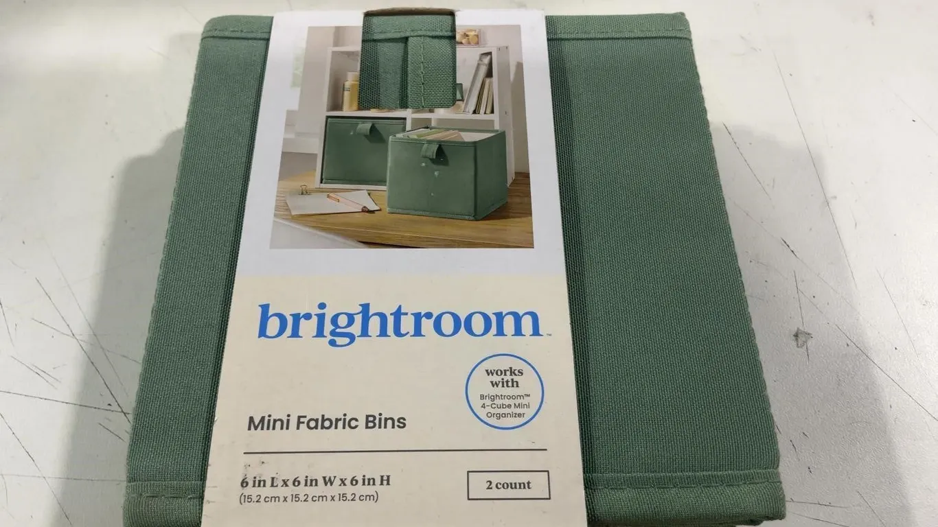 Brightroom Mini Fabric Bins 2pk Green