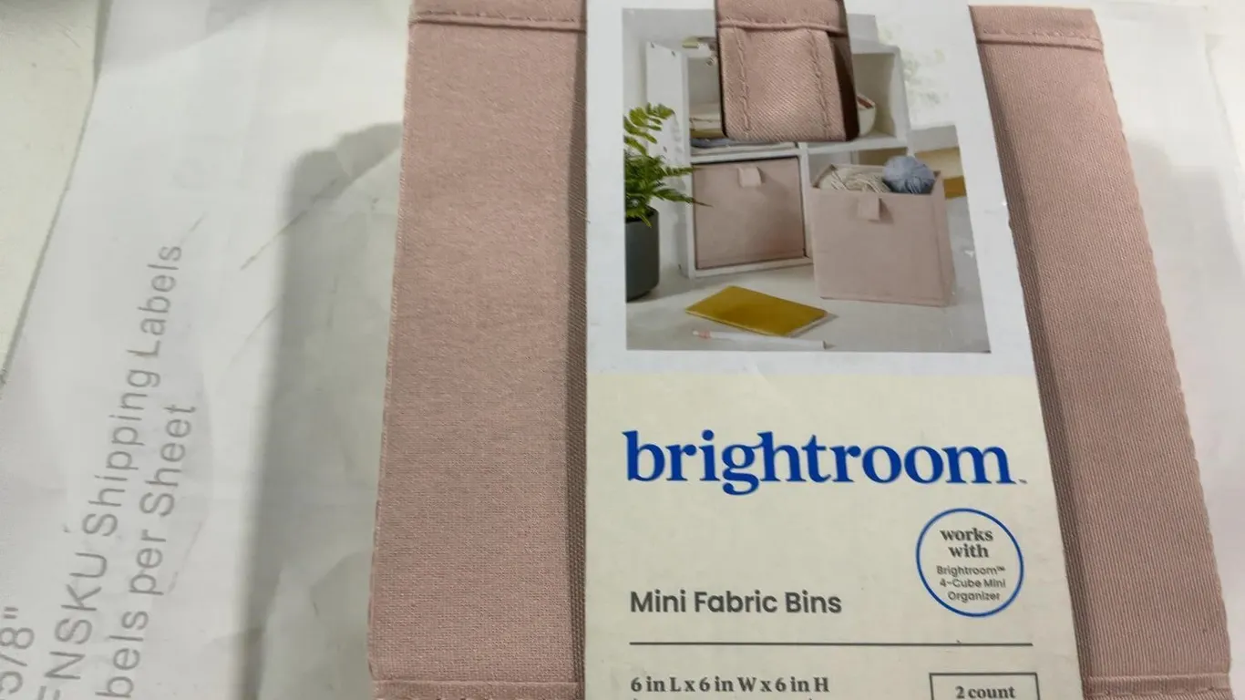 Brightroom Mini Fabric Bins 6x6x6 2pk Pink
