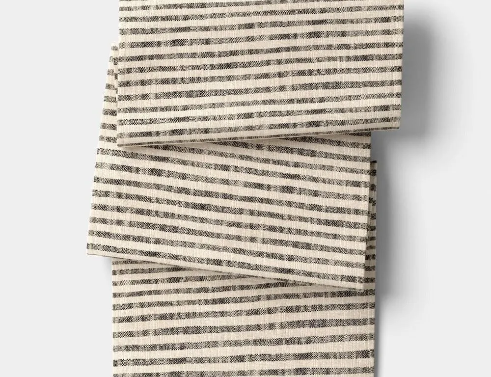 Threshold Striped Table Runner 72x14 KhakiBlack
