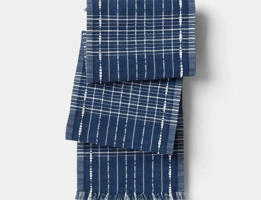 Threshold Woven Table Runner 14x108 Dark Blue