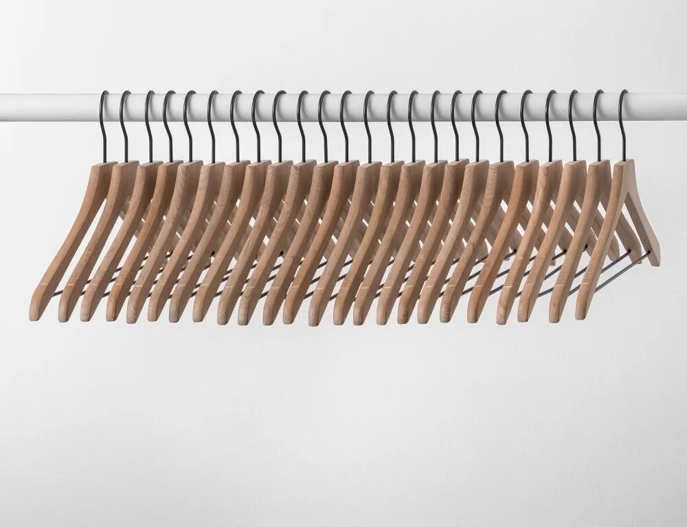 Brightroom Wood Suit Hangers Natural 24pk