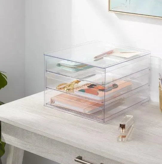 Brightroom 87646826 3-Drawer Acrylic Storage Bin