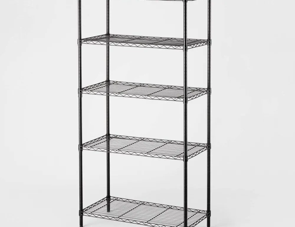 Brightroom 5 Tier Wire Shelving Black 83500085