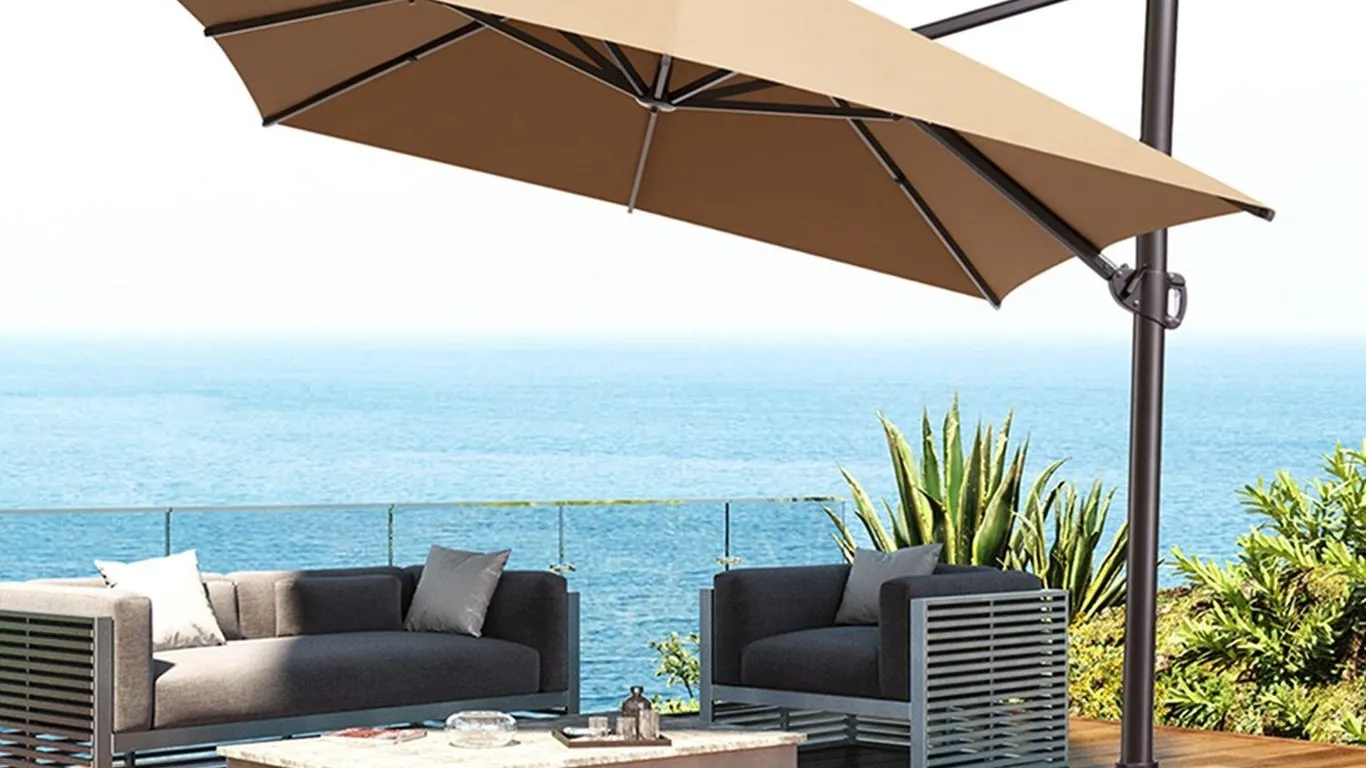 Pellebant PB-PU038TAN Cantilever Umbrella 10x13