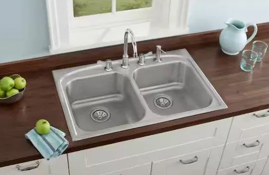 Elkay Pergola 33 in. Double Bowl Kitchen Sink