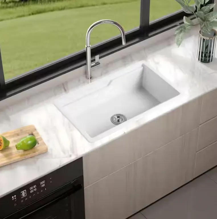 AKDY Fireclay 32 Single Undermount Kitchen Sink