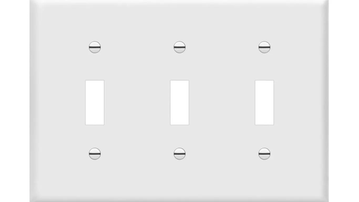 Enerlites 8813-W 3-Gang Wall Plate White