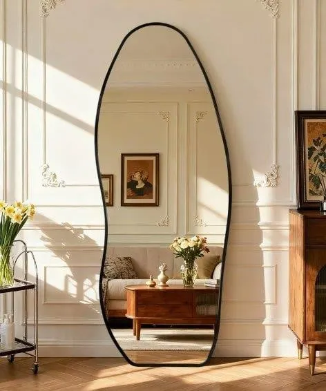 x71 Irregular Metal Full Length Floor Mirror