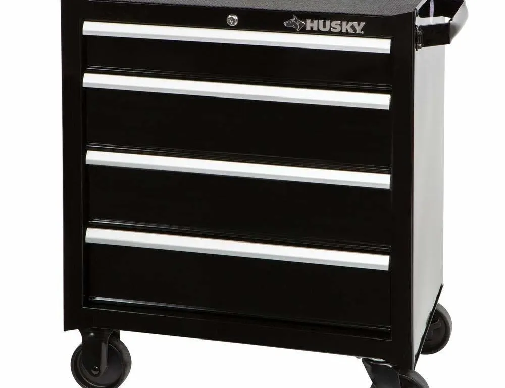 Cakuuma 26 in. 4-Drawer Rolling Tool Cabinet Black