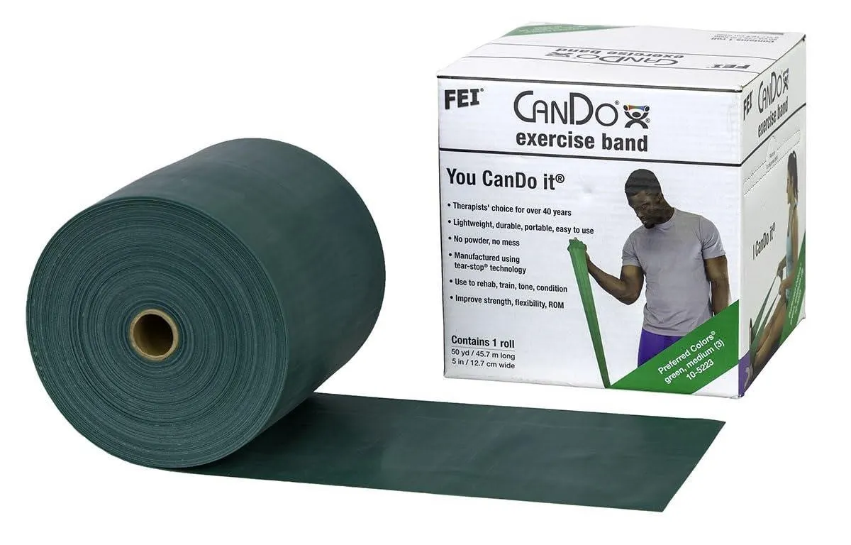 CanDo Exercise Band Green Medium 50 Yard Roll