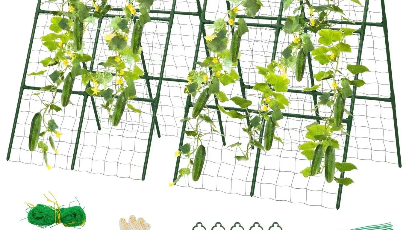 Lazzmonk 2pk A-Frame Cucumber Trellis 34x48