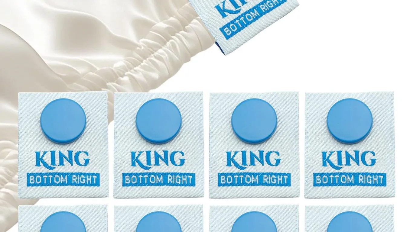 XMJY Bed Sheet Size Labels Snap-On Tags 8pk