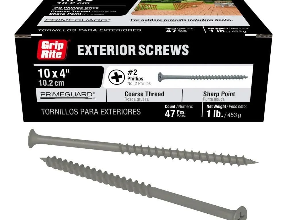 Grip-Rite PTN4S1 Wood Screws 9 x 4 1lb Box