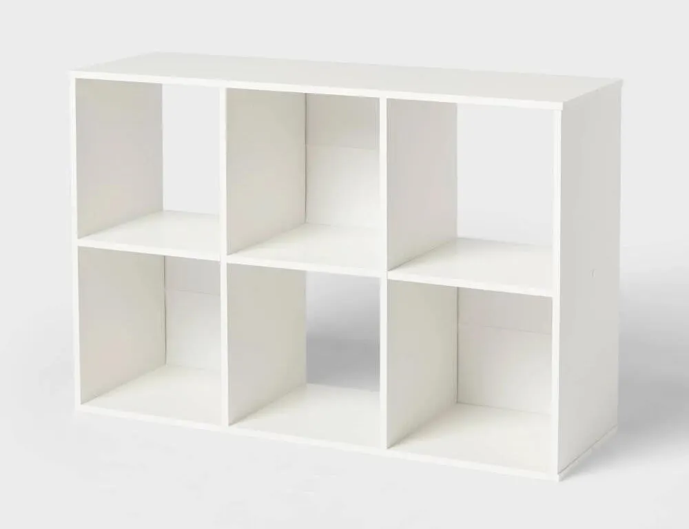 Brightroom 6 Cube Decorative Book Shelf White