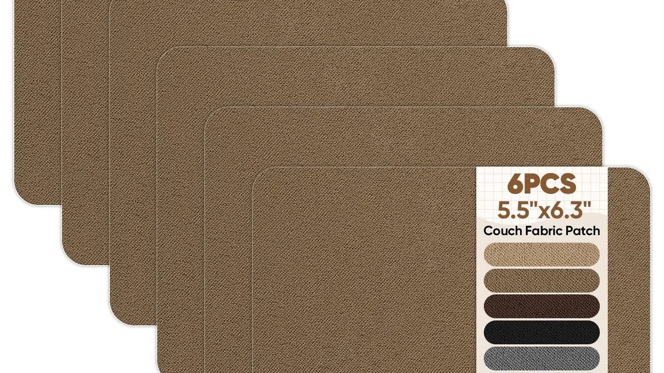 Tyjlii Self-Adhesive Couch Repair Patch 6pk Brown