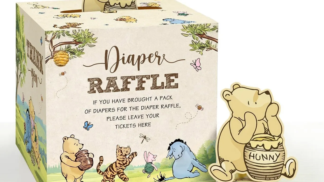 Lopeastar Winnie Baby Shower Diaper Raffle Box