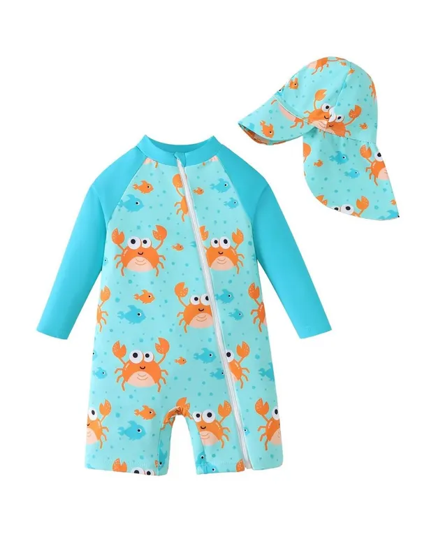 NZRVAWS Crab Long Sleeve Sunsuit 6-12 Months