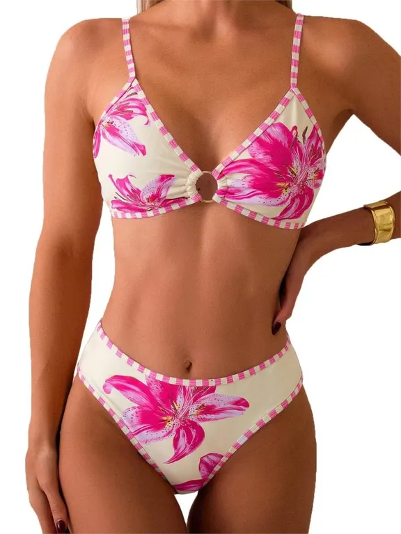 Tainehs Floral Two Piece Bikini Set Medium