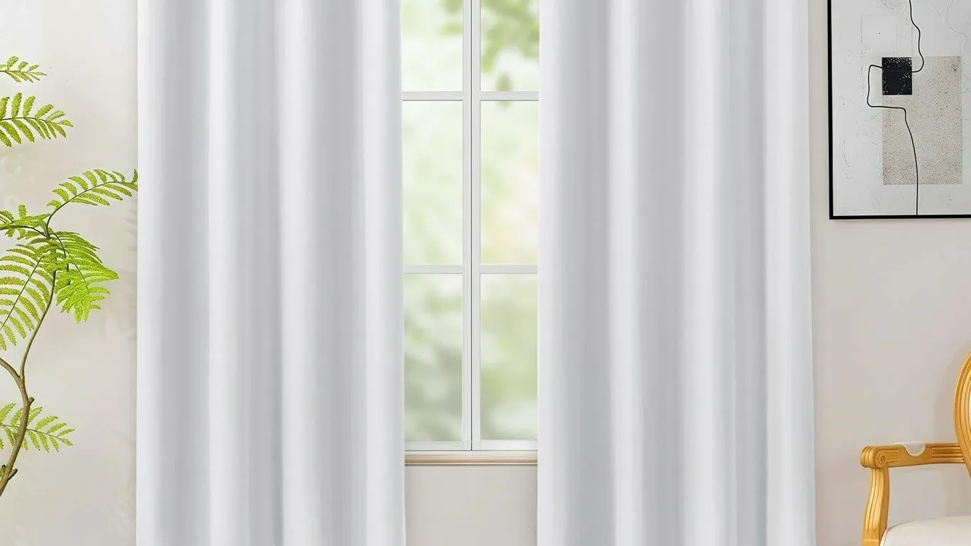 Bonzer 100 Blackout Curtains 54x72 White 4pk