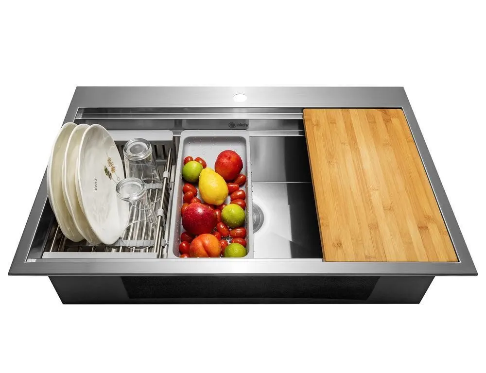 Akdy KS0303 Workstation Kitchen Sink 33x22 In.