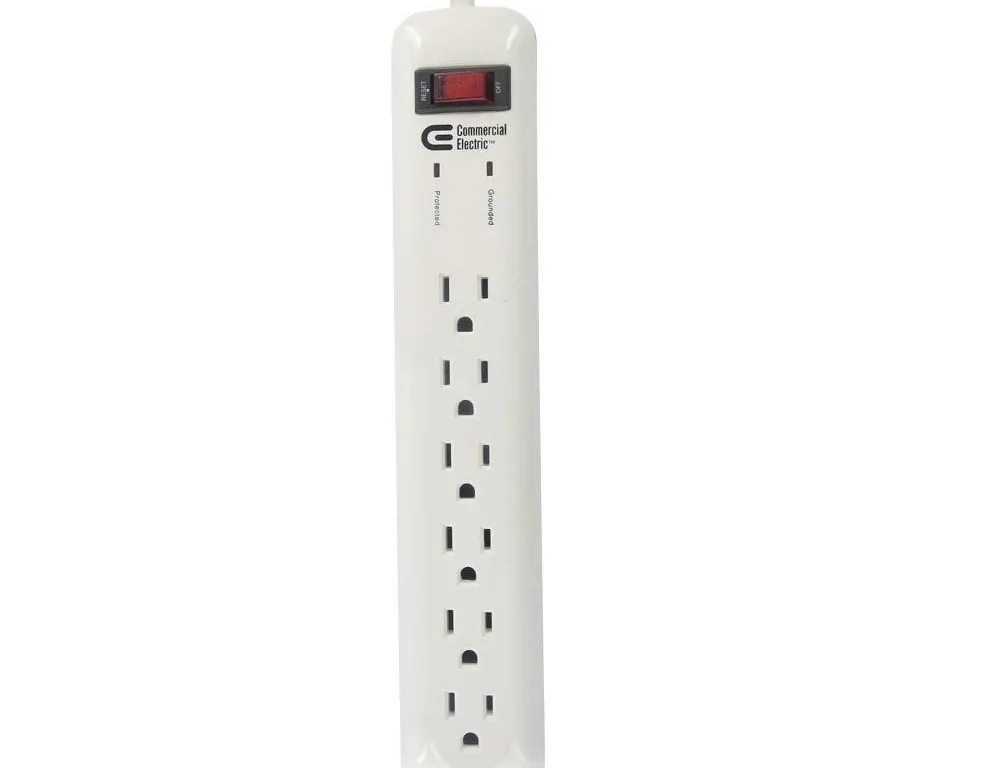 Commercial Electric 6-Outlet Surge Protector 8ft
