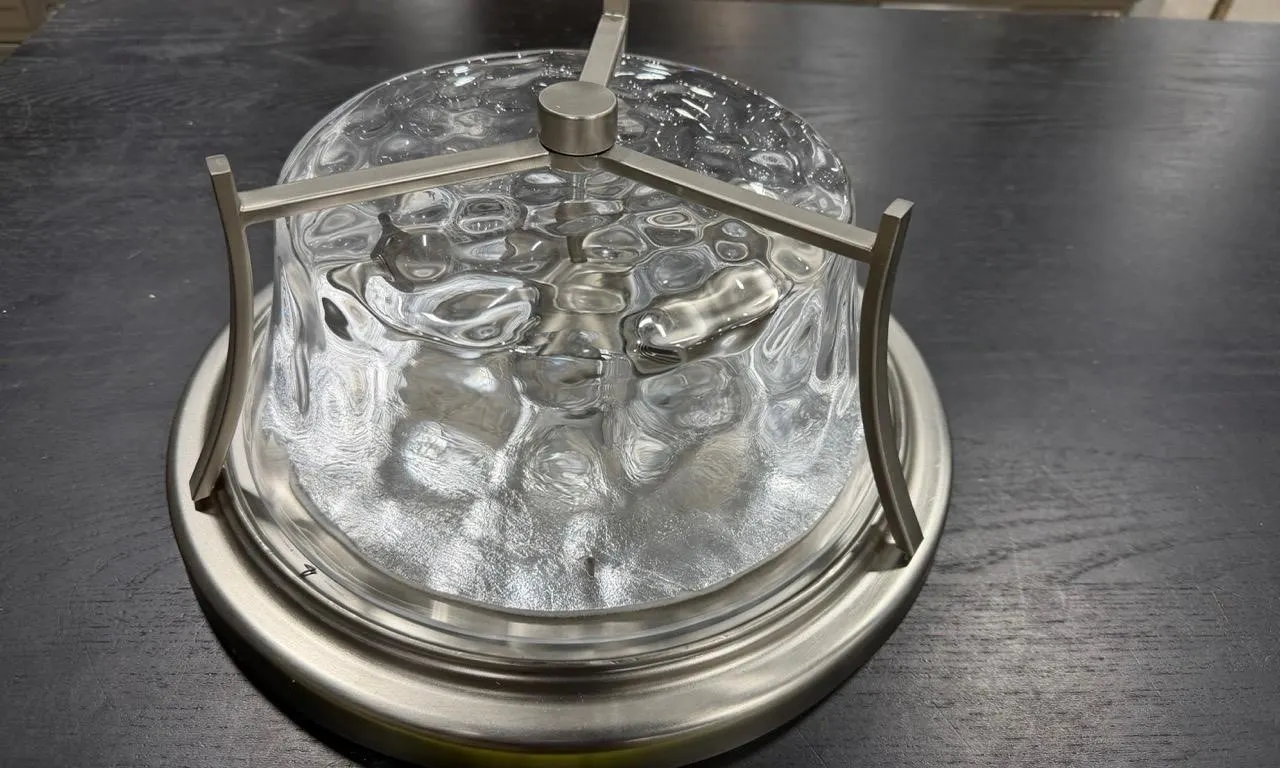 Flush Mount Ceiling Light Hammered Glass 12 in