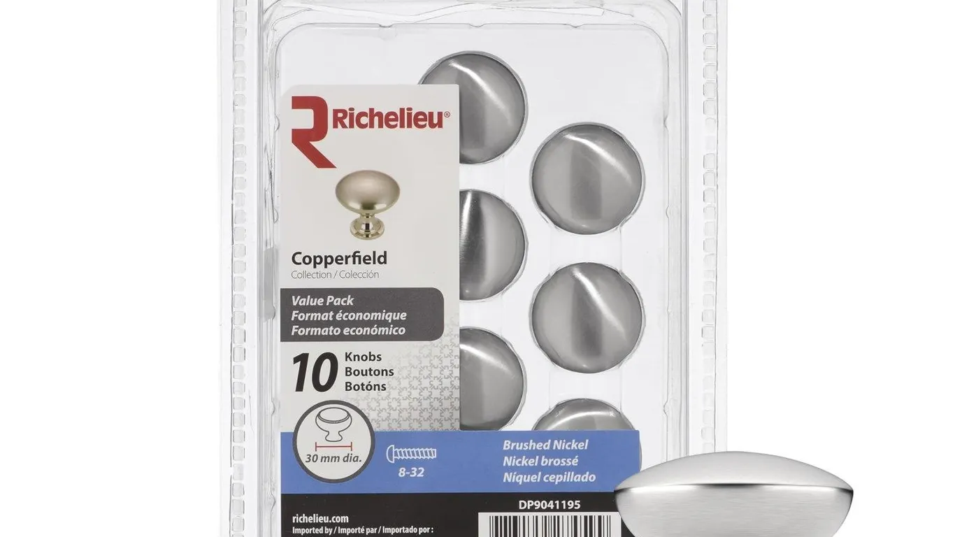 Richelieu Copperfield 30mm Knob 10pk Brushed Nick