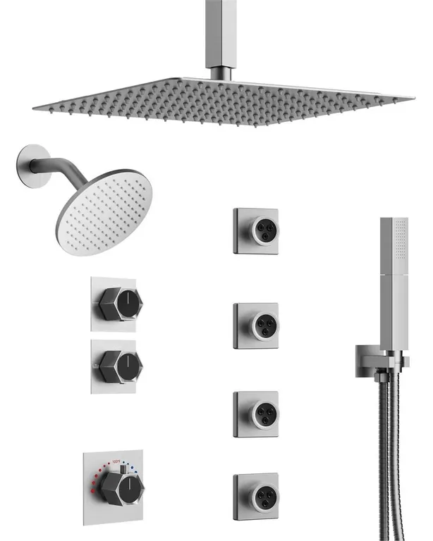 Everstein 12 Rainfall Shower System Gold