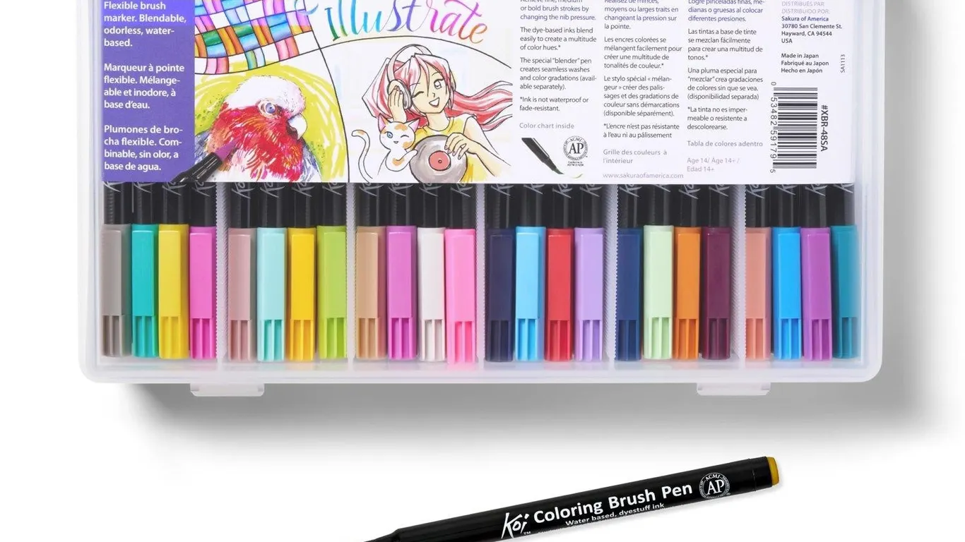 Sakura XBR-48SA Koi Coloring Brush Pen Set 41ct