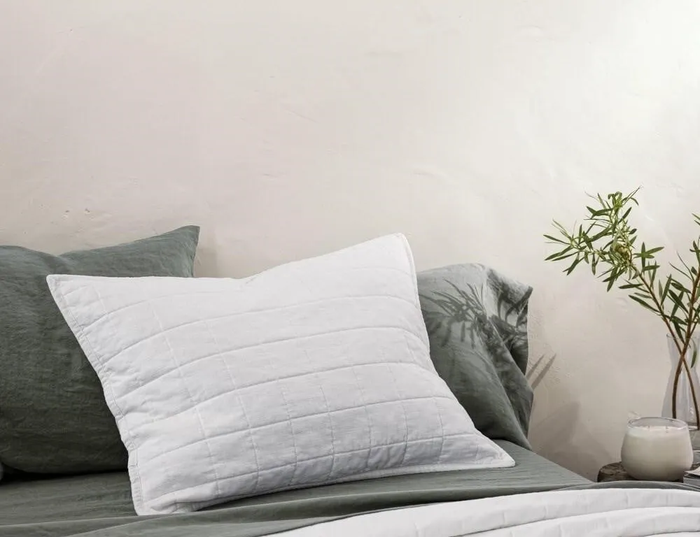 Casaluna Linen Blend King Pillow Sham White