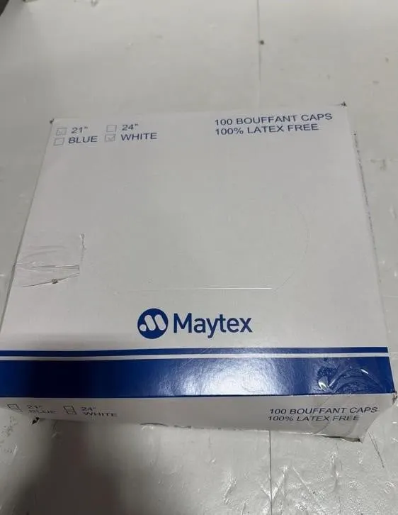 Maytex Bouffant Caps White 100ct