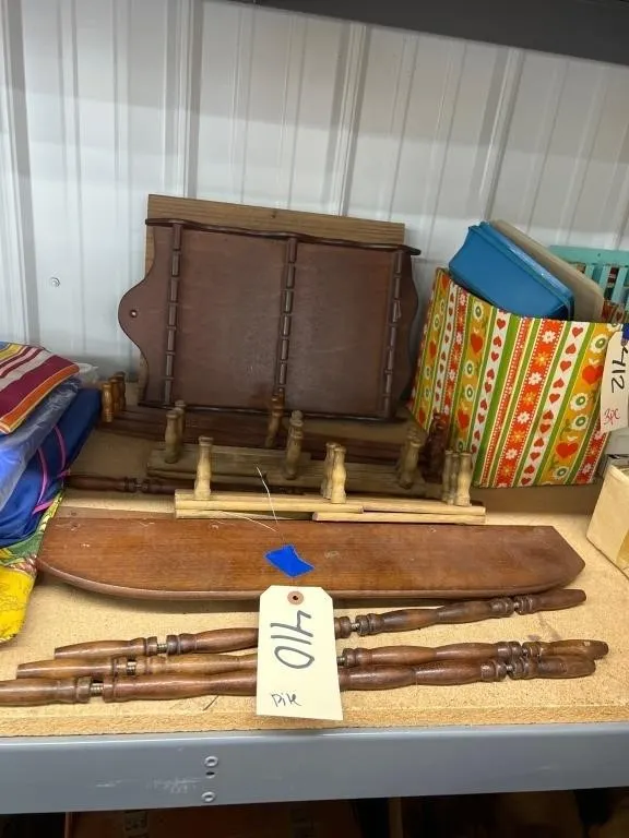 3 - Accordion Hangers - Spoon Shelf - Wooden Rods