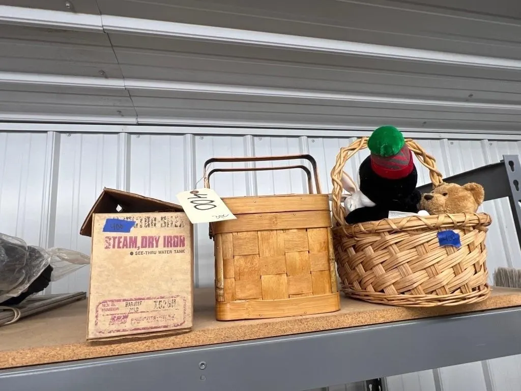 3 Pcs - Steam & Dry Iron - Wicker Baskets & Plush