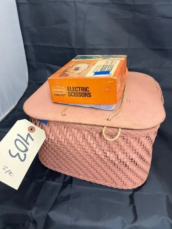 Electric Scissors - Sewing Supplies in Basket