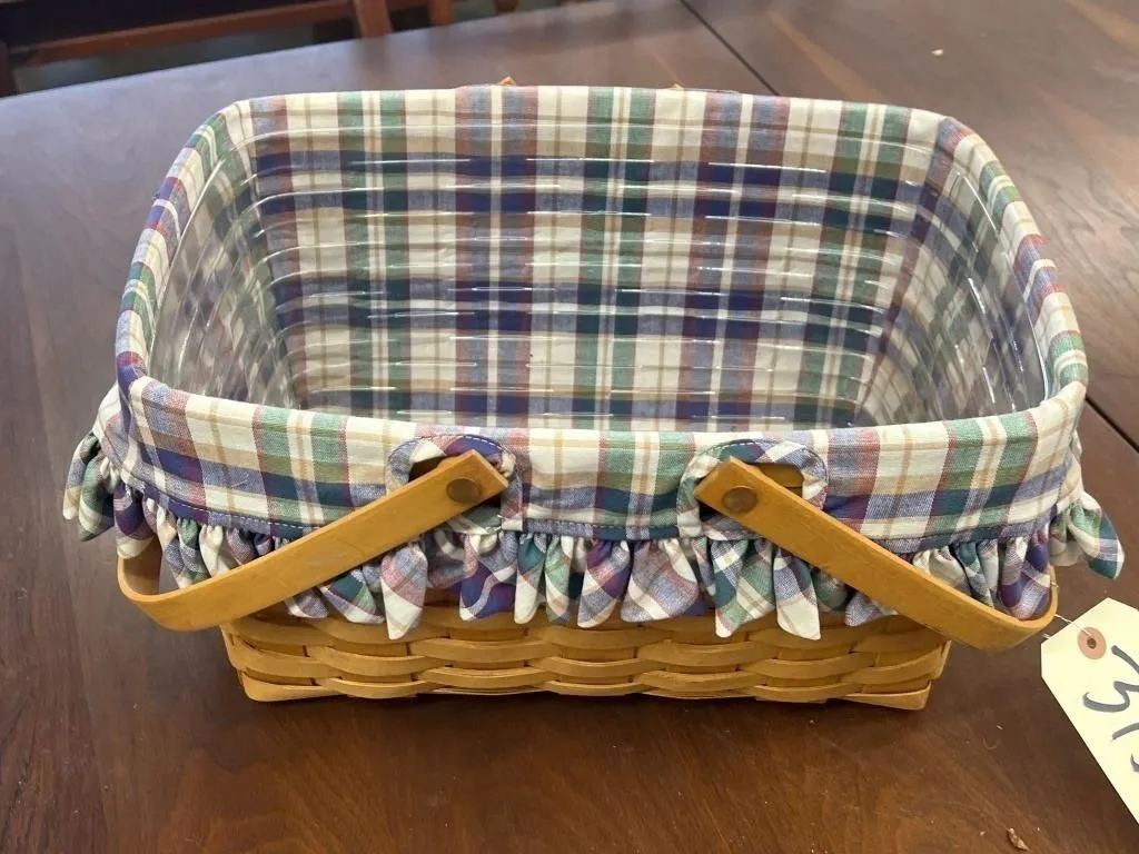 Longaberger Basket w/Skirt & Plastic Insert