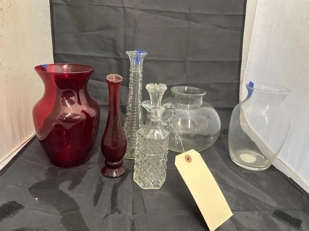 6 Pcs - Cruet - Bud Vases & more
