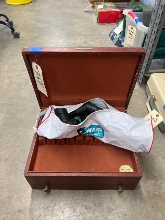 Conair Hair Dryer & Wooden Silverware Box