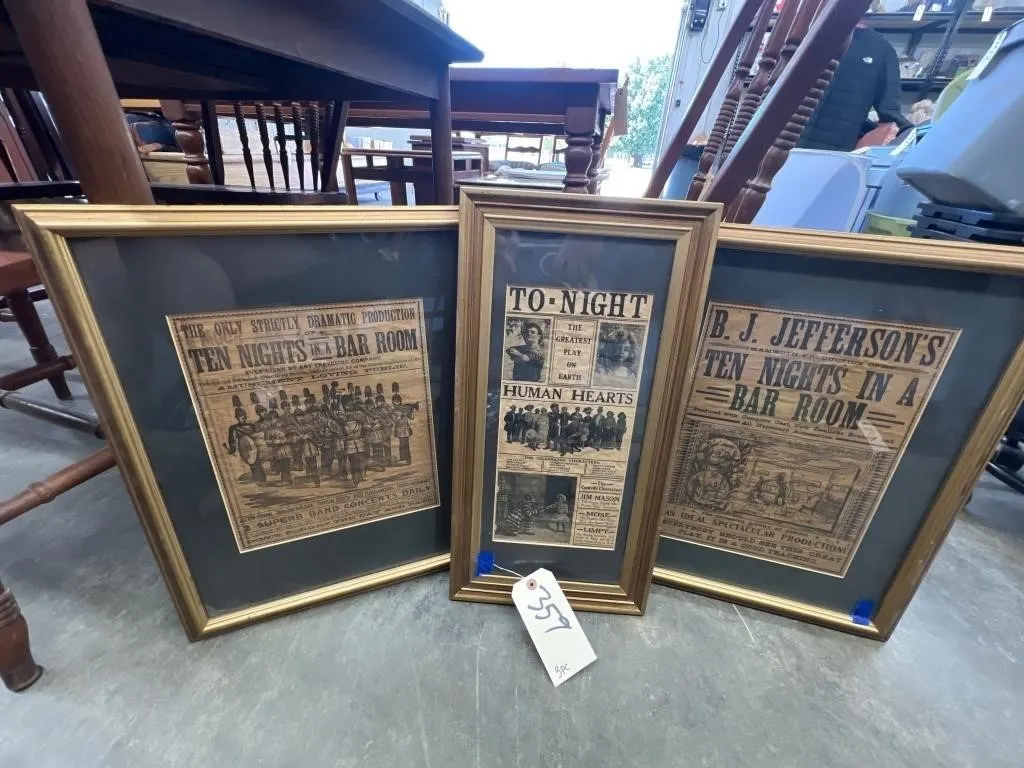 3 - Framed Newspaper Advertisements
