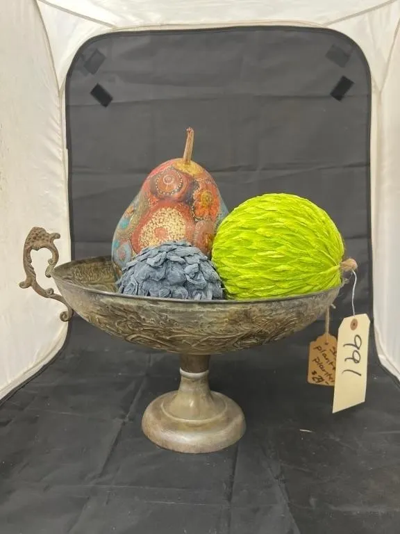 Metal Plant Stand w/Faux Fruit