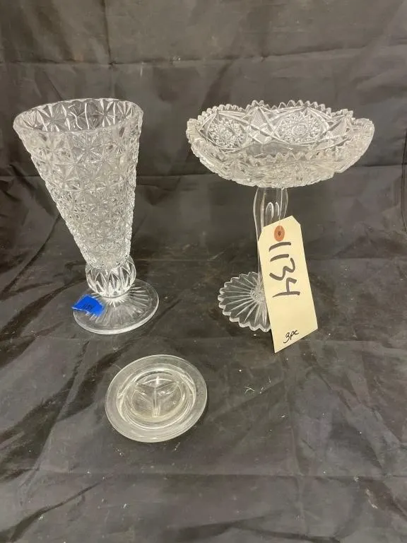 Glass Compote - Glass Vase - Glass Jar Lid