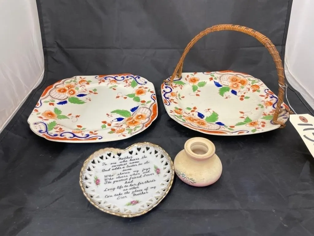 4 Pcs - Oriental Plate - Plate w/Handle - Decorati