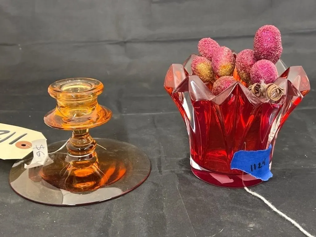 2 Pcs - Marigold Candlestick Holder & Amberina