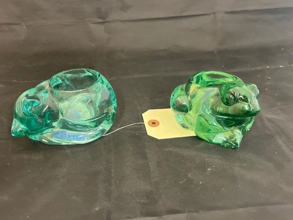 Cat & Frog Glass Tealight Candle Holders
