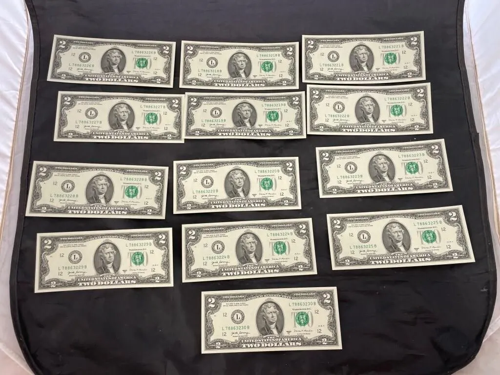2017 (13) $2 Notes Uncirculated and Crisp